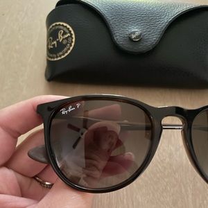 Rayban polarized Erika matte Havana and brown sunglasses